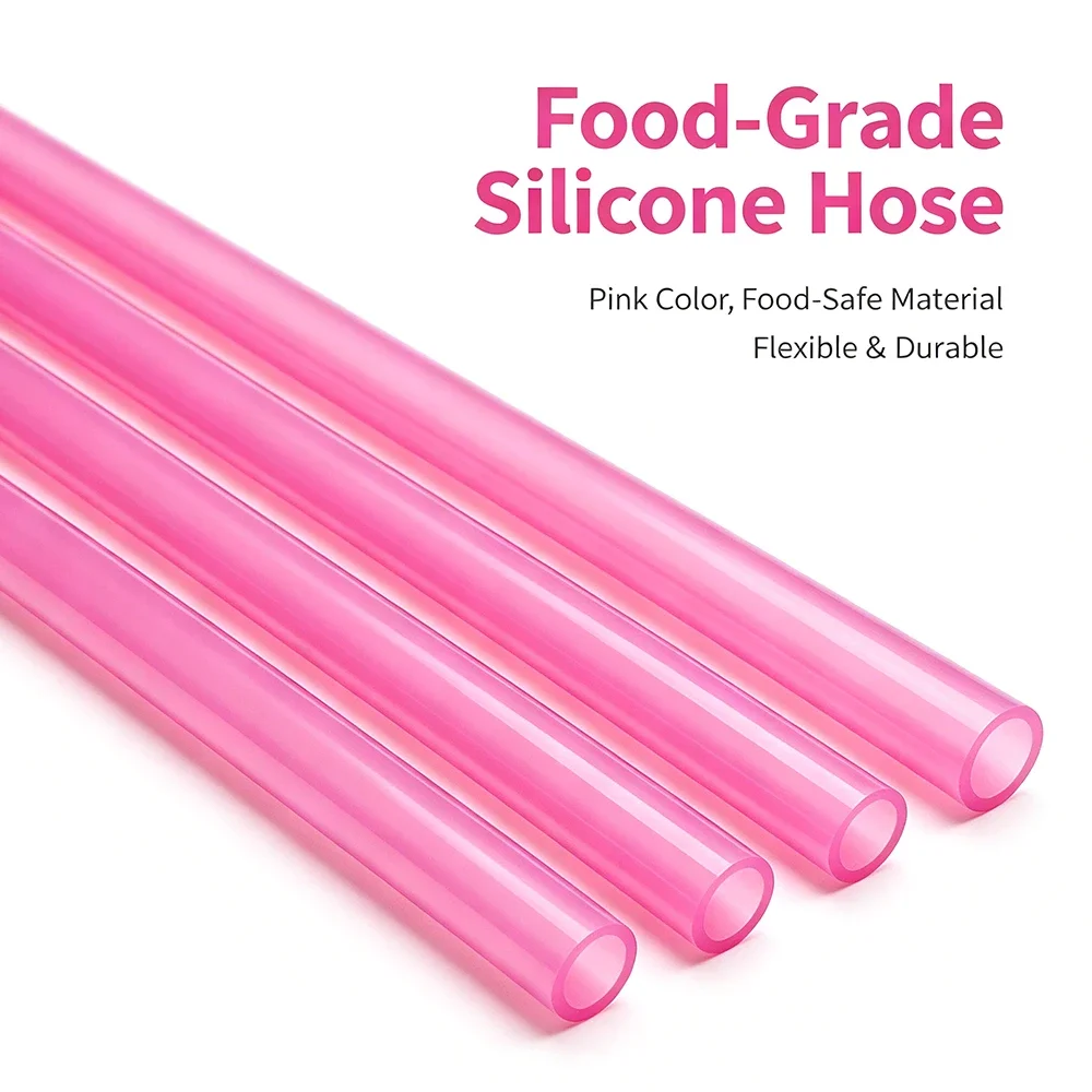 Inner Dia 2mm Pink Silicone Tube 1-10M Food Grade Hose Aquarium Soft Tubing Silicone Pipe for Coffee/Liquid Transfer