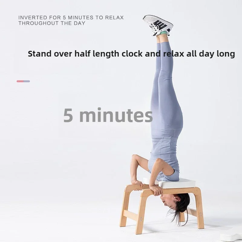 Solid Beech Wood Yoga Inversion Bench Anti-Gravity Training Equipment for Home Gym Durable Fitness Chair for Yoga/Pilates