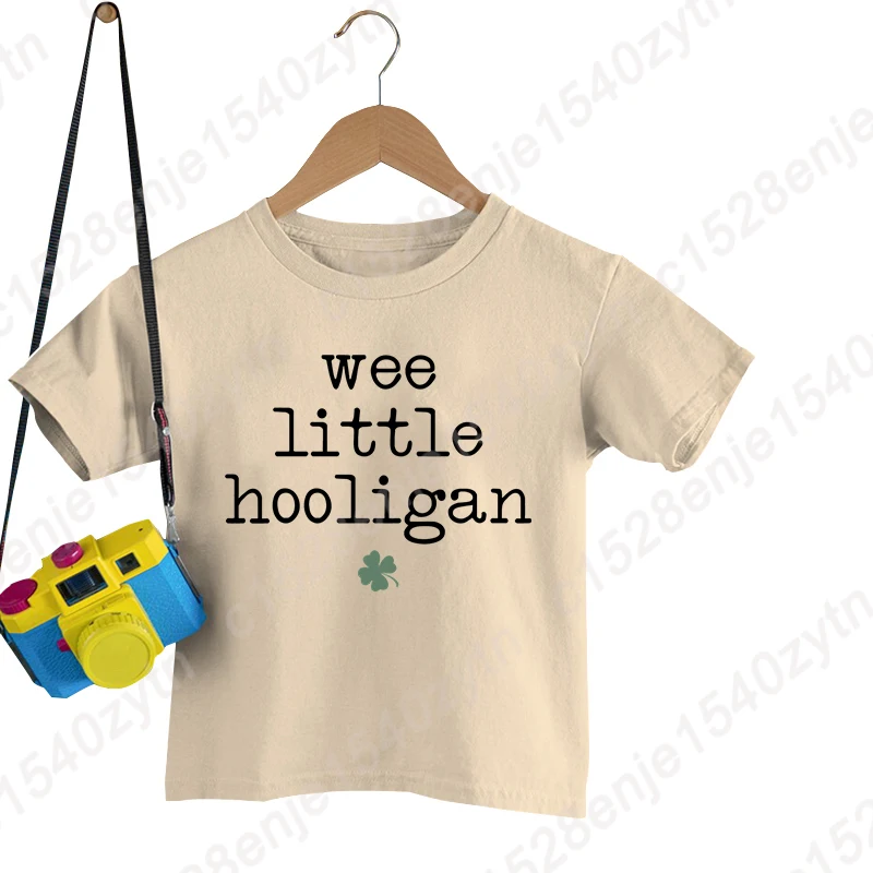 

Wee Little Hooligan Print T-shirt, St Patrick's Day T-shirts, Irish Tees, St Patrick's Day Gift, Irish Shirt, Children Tee Top