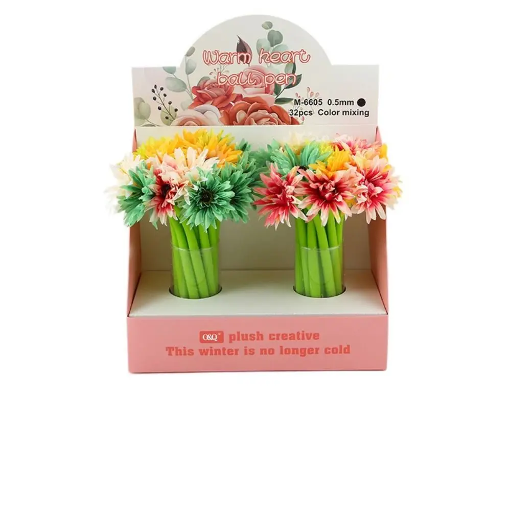 Simulation Rose Flower Artificial Rose Pens Neutral Gel Pen Writing Dancing Flower Pen Signing Quick-Drying Signature Pen
