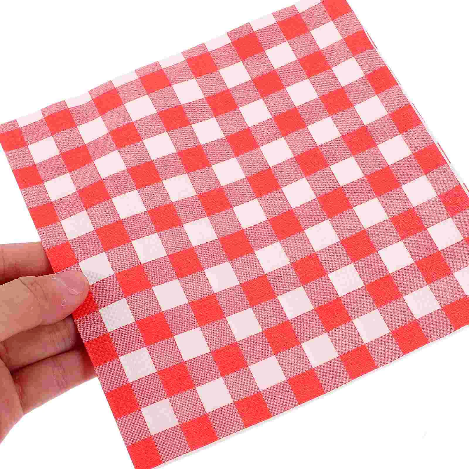 Serviettes de Table à Carreaux, Décoratives, pour Festival, Hôtel, Bureau, Banquets de Mariage, Vacances, Ménage, 80 Feuilles