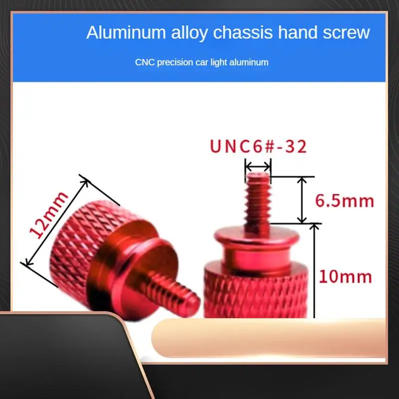 

10Pcs/Lot UNC6 -32 M3.5 Hand Screw For GPU Holder PSU Computer Case Side Panel Screws PC Assemble Watercooling Red