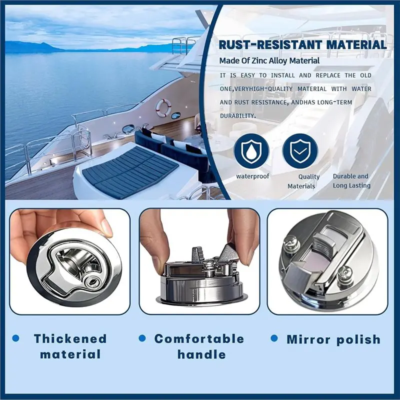 Rustproof For Boats, Rvs& Cabinets 2-Pack Flush Mount Hatch Latches