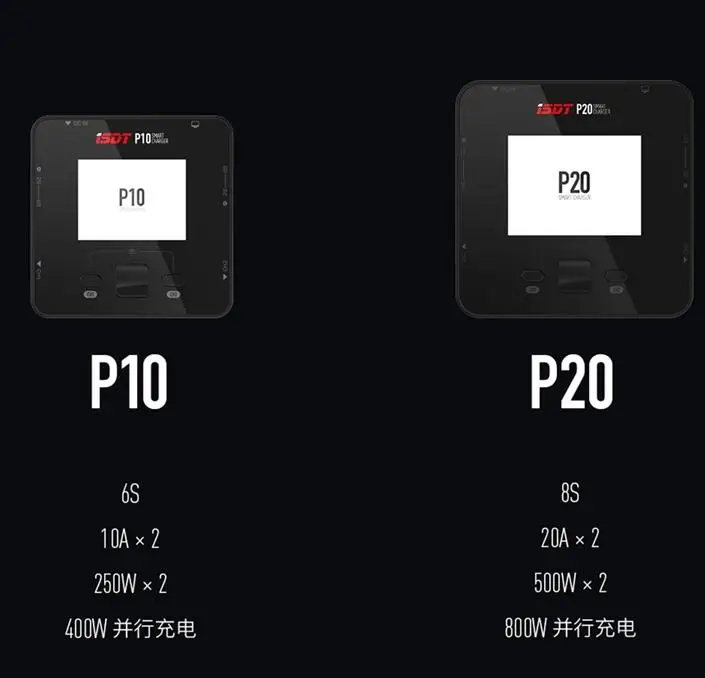 ISDT P10 / P20 P30 250 wx2 10 ax2/500 wx2 20 ax2 2000W caricabatteria a doppio canale per batteria LiPo LiHV NiMH RC hobby