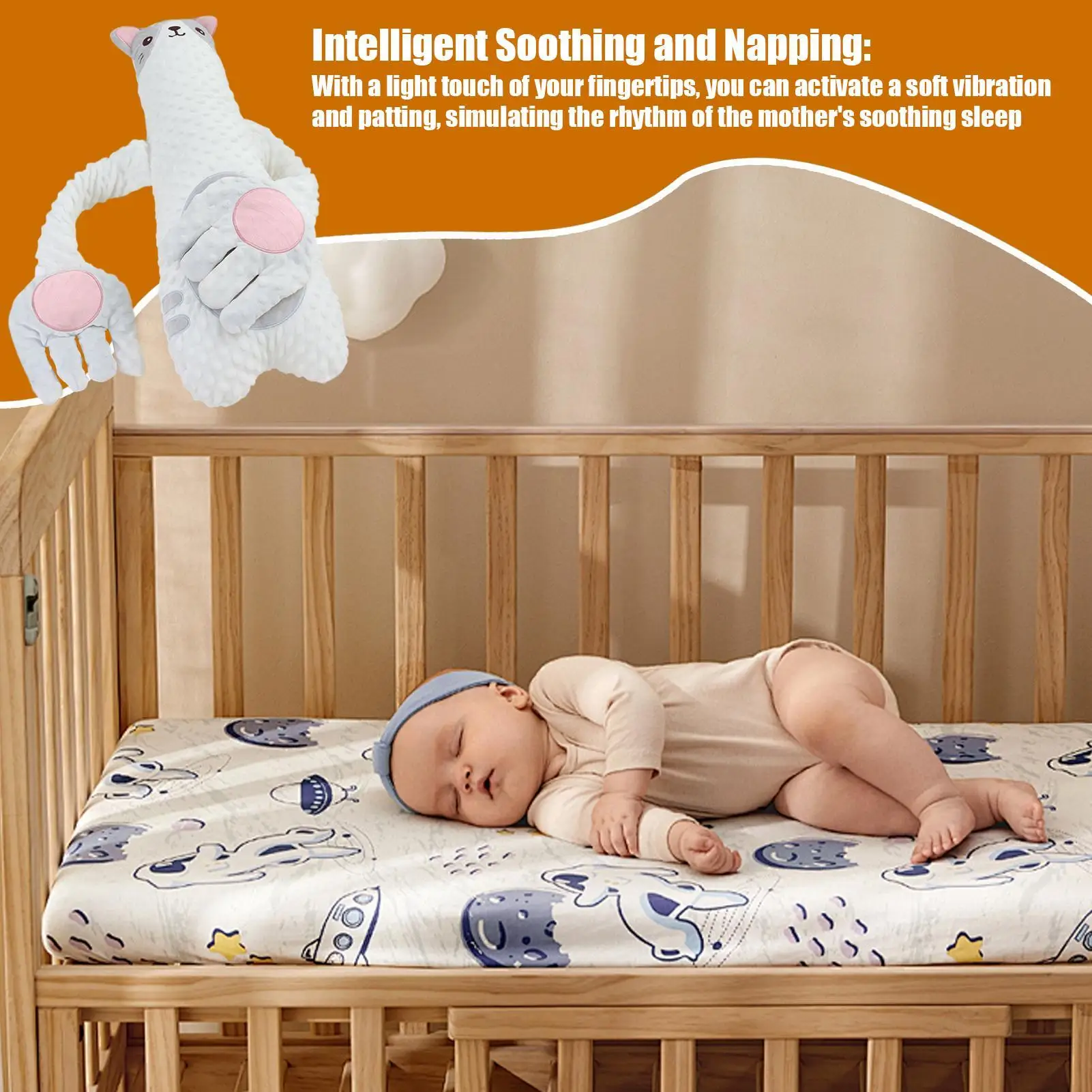수면을위한 아기 패턴 아기 수면 자동 비터 피부 친화적 인 유아 깜짝 방지 슬래핑 소년 소녀를위한 진정 장난감