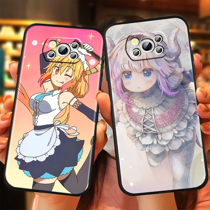 Cool Art Miss Kobayashis Dragon Maid For Xiaomi Mi Poco F5 F4 F3 X6 X5 X4 X3 M6 M5 M5S M4 M3 C65 Pro GT NFC 5G Black TPU