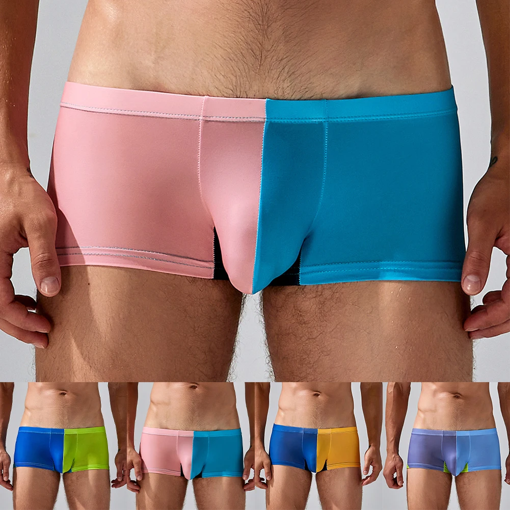 Boxer Briefs Underwear Male Male Panties Men Underwear Polyester Print Sexy Bikini Boxer Briefs Soft Breathable