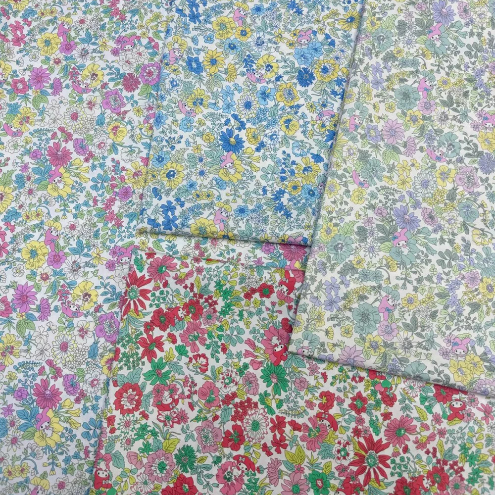 Chainho,Digital Print Plain Weave Poplin Cotton Fabric,High Density,DIY Quilting Sewing Material,Patchwork Cloth,4 Sizes,26PC51