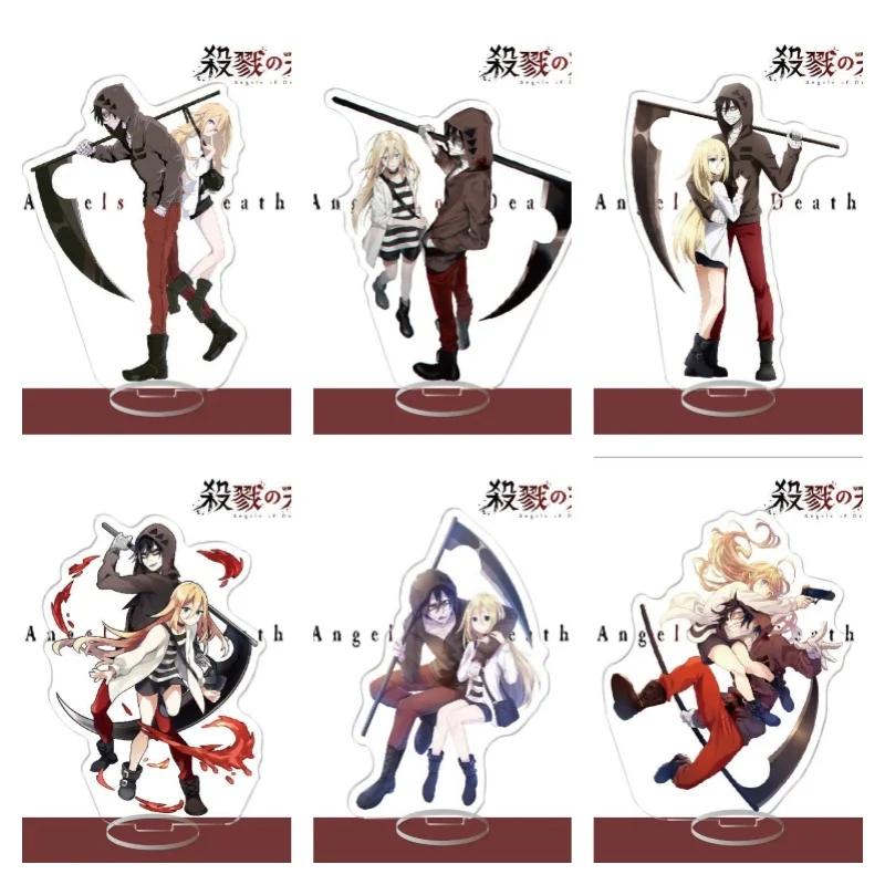 15CM Anime Angels of Death Figures Rachel・Gardner Isaac·Foster Cosplay Acrylic Stand Model Plate Desk Decor Standing Sign