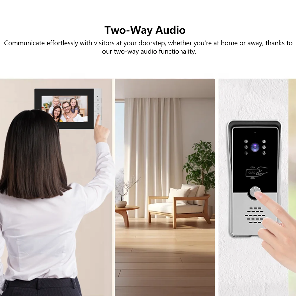 7-Inch Large Screen Visual Intelligent Building Intercom System, Community Unit Doorbell, Indoor Unit, Building Visual Intercom