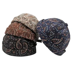 Berretti da donna da uomo berretti da melone Streetwear stampa Paisley Hip Hop berretto senza tesa berretto Skullies cappelli cappello per uomo donna