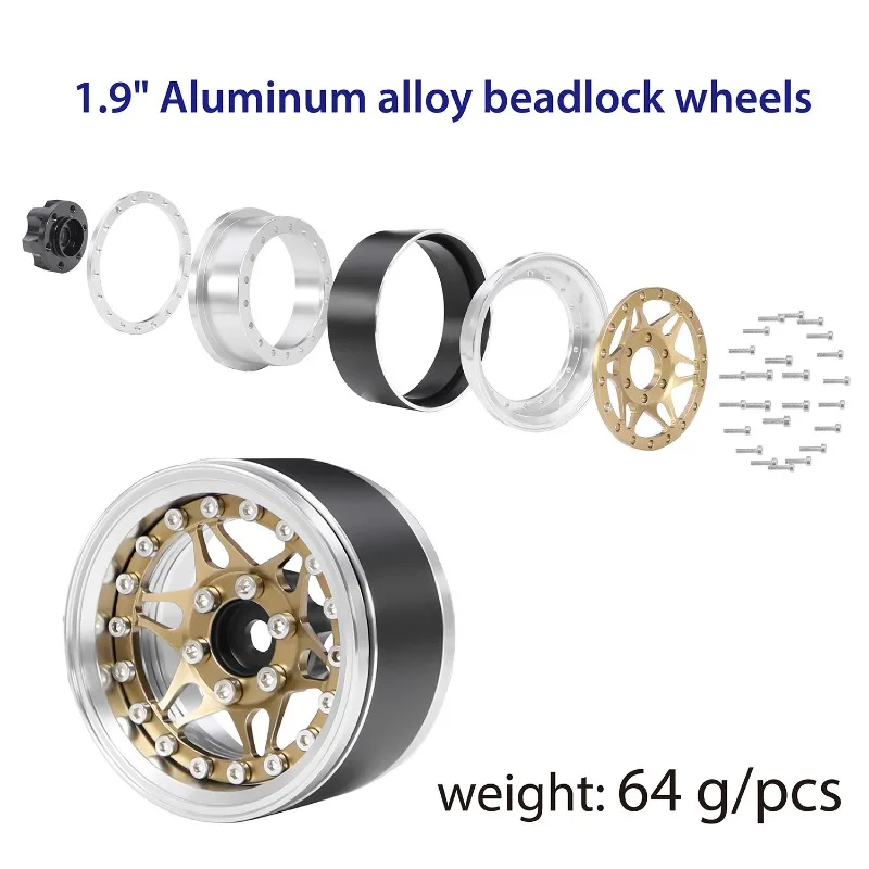 1.9 Inch Variable Offset Wheel Hub Premium Replacement Accessory for 1/10 RC Crawler Truck Fit TRX4 TRX6 SCX10 RC4WD D90