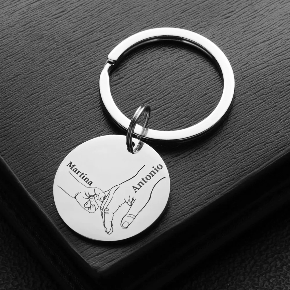 Personalisierter Schlüsselanhänger mit individuellem Namen, Vatertag, Muttertag, Papa, Mama, Schlüsselanhänger, Ringe für Auto, Anhänger, Liebesgeschenke P026S – Detail 3