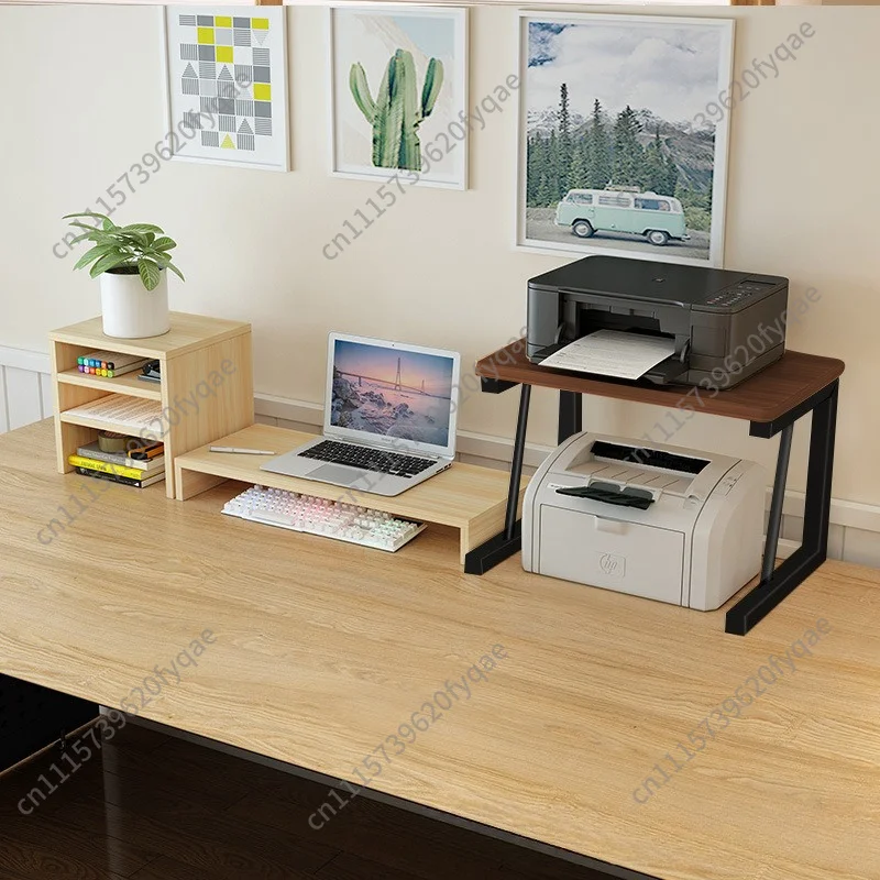 Small printer shelf, desktop storage, double-layer copier rack, multi-functional storage and finishing