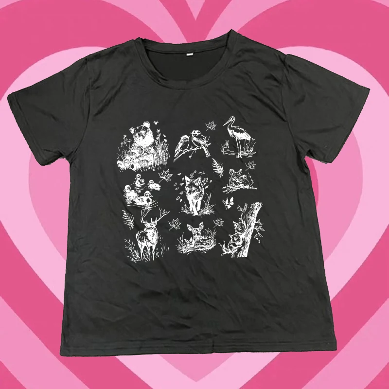 

Эстетика Y2K уличная готическая футболка с креативным рисунком паука и принтом женский укороченный топ Harajuku универсальная классическая модная футболка