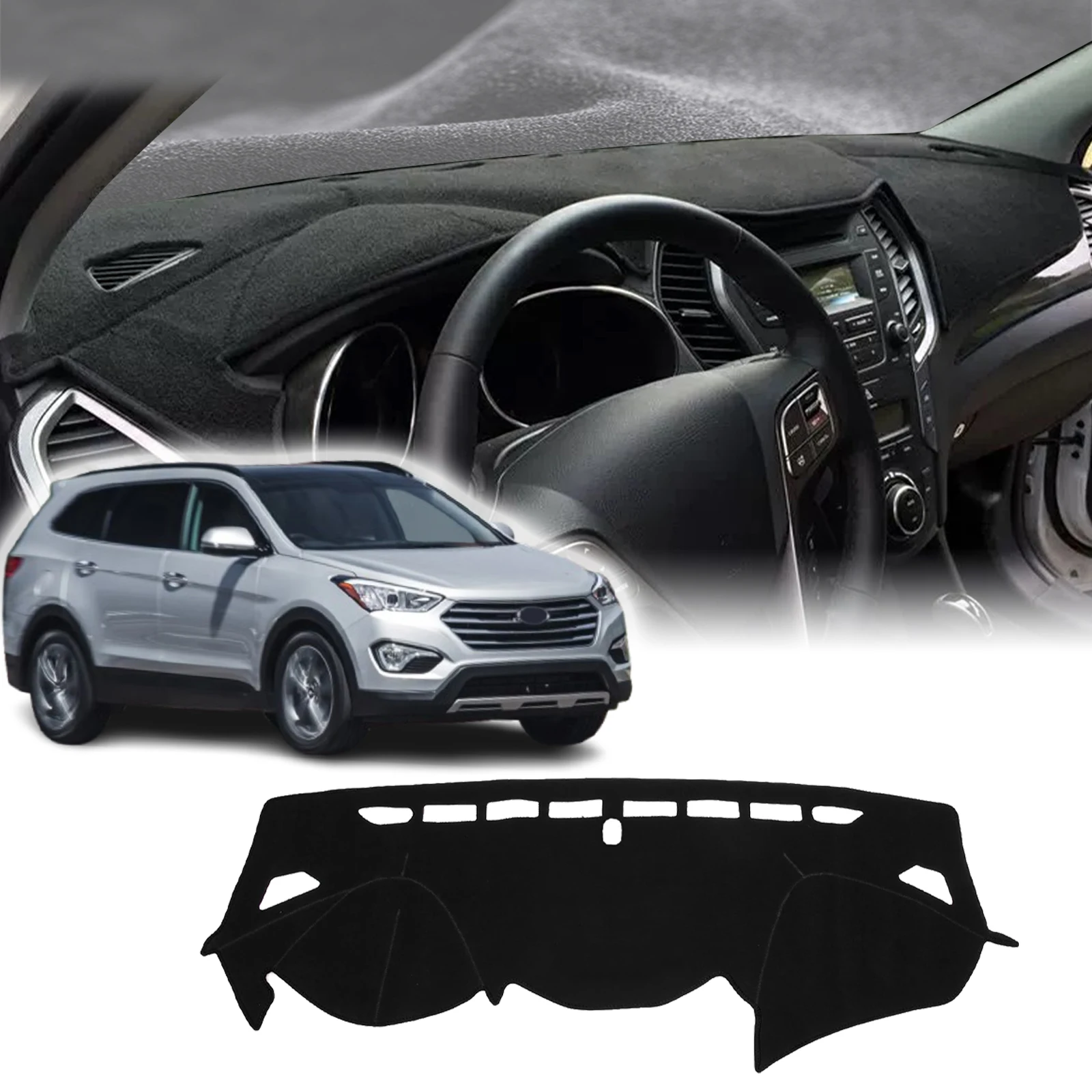 

fit for Hyundai Santa Fe Santafe 2013 2014-2018 Car Dashmat DashMat Sunshade Dashboard Cover Pad Protective Carpet Accessories