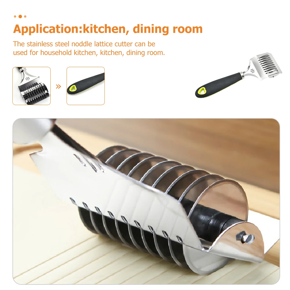 Cortador de rodillo de celosía para Pasta, cortador de fideos de acero inoxidable, herramienta de cocina fuerte resistente a la oxidación para una preparación rápida de alimentos