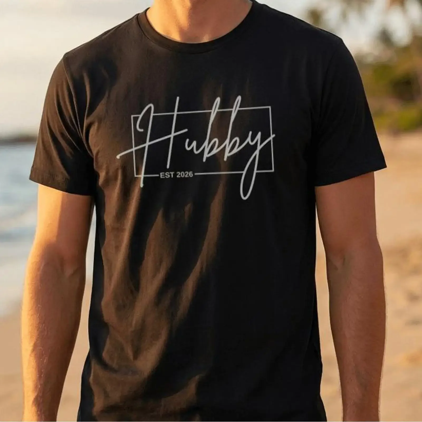 Just Married Hubby T Shirt Est 2026 Honeymoon Groom vintage Washed streetwear Stylish homme Top For Everyday Wear fashion