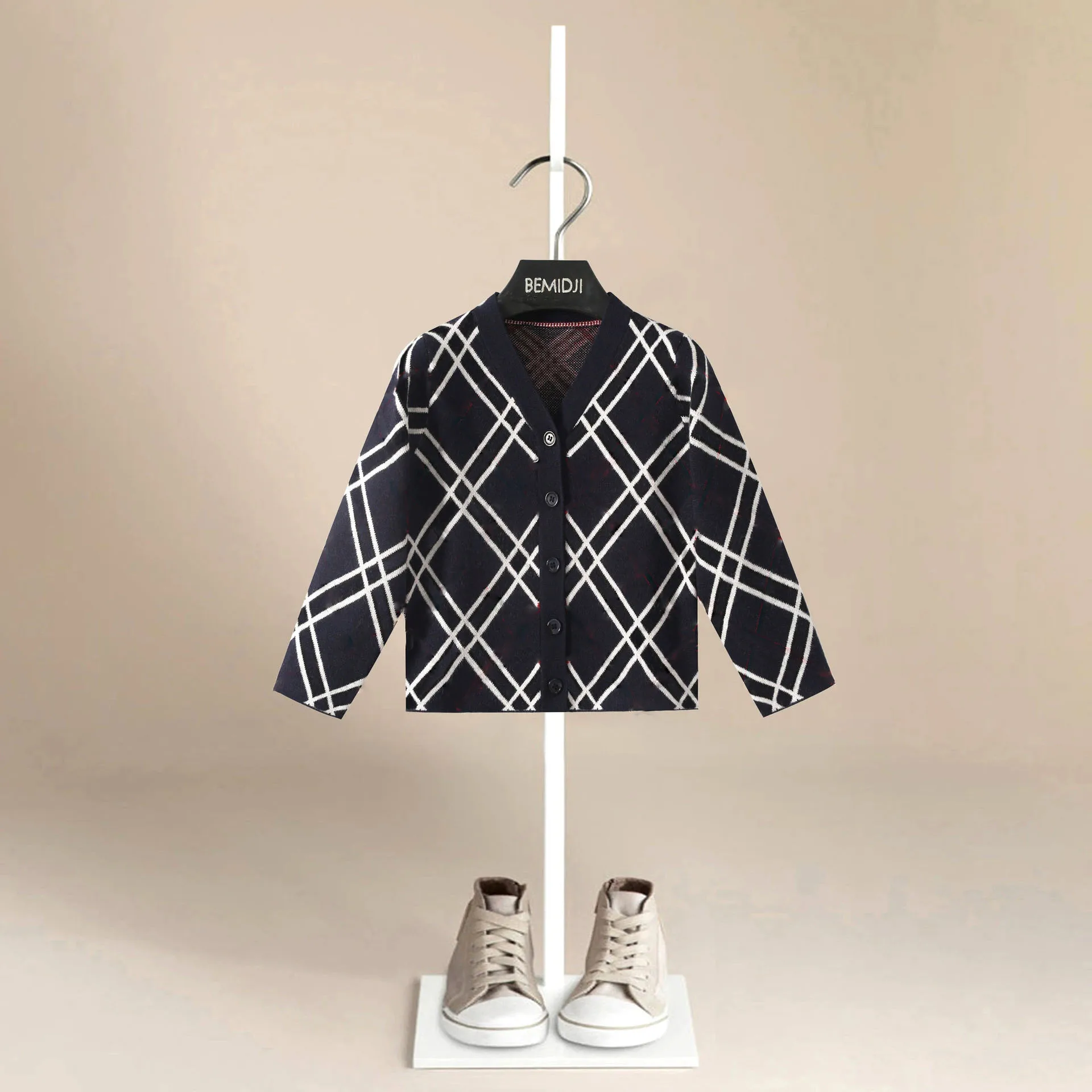 England Style Kids Knitted Sweater Twisted Button Cardigans Full Sleeve O Neck Boys Girls Cotton Jumper Children's Jacket Coat