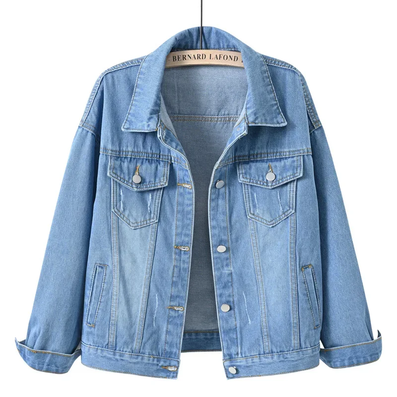 2023 Spring autumn New Denim Jacket Women Casual Tops Short Coat Female color Jean Jackets Cotton Loose Outerwear Woman Tops