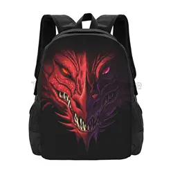 Plecak szkolny Dragon Face Cool Red Animal Head Bookbag dla nastolatków Chłopcy Dziewczęta Wodoodporny plecak podróżny na co dzień