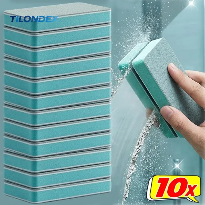 TILONDEX Magic Eraser Sponge for Limescale Removal Carbide Cleaning Scrubber for Mirror Tile Shower Door Hard Water Stain