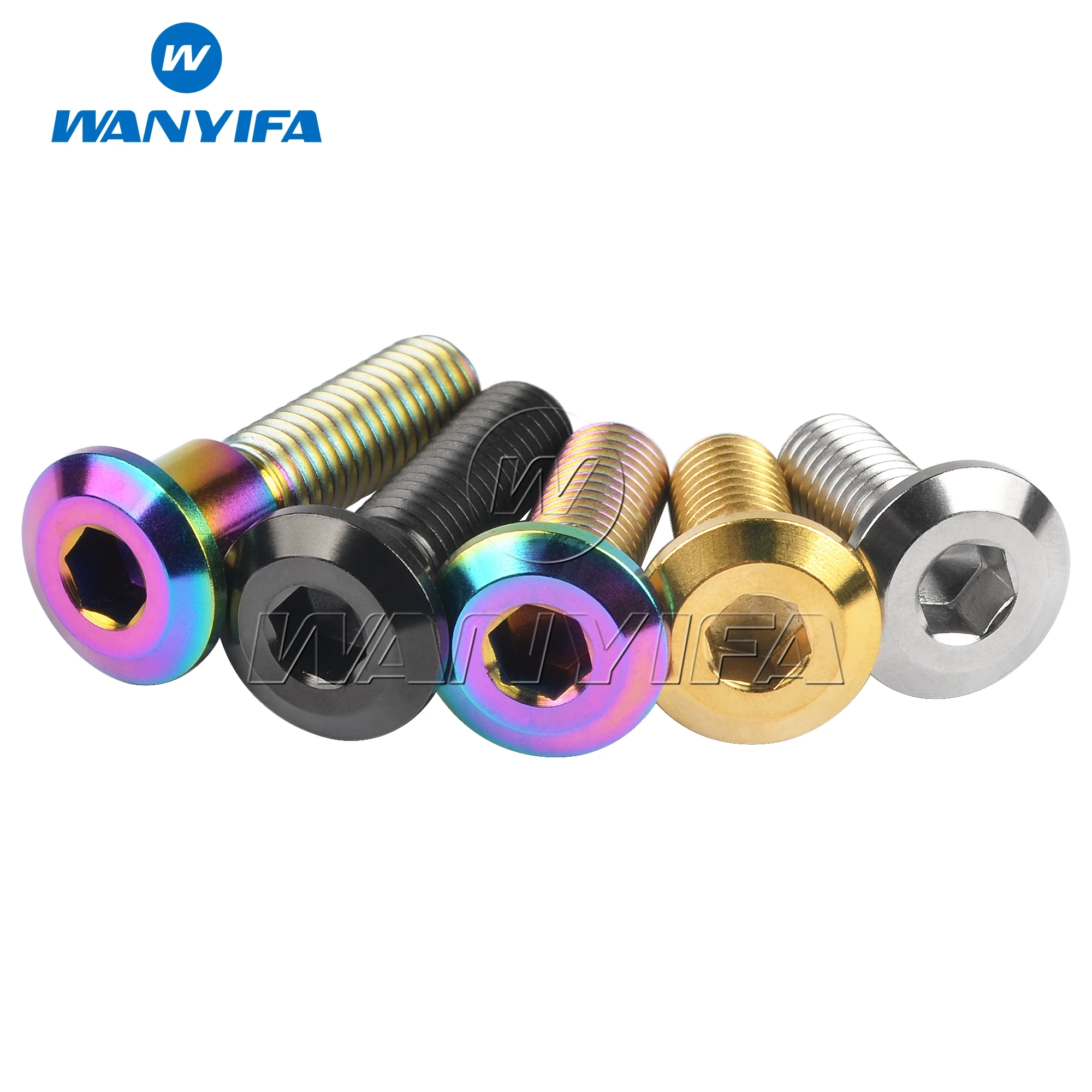 Wanyifa Titanium Ti M8x20 22 25 30 33 35 40mm Bolt Screws Hex Socket Head for Suzuki Yamaha Disc Brake Rotor Bolts