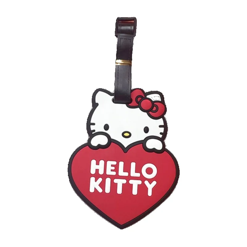 Anime Sanrio Hello Kitty Cartoon Cute Doll Model Luggage Tag Travel Accessories Portable Tag Identification Children\'s Toys