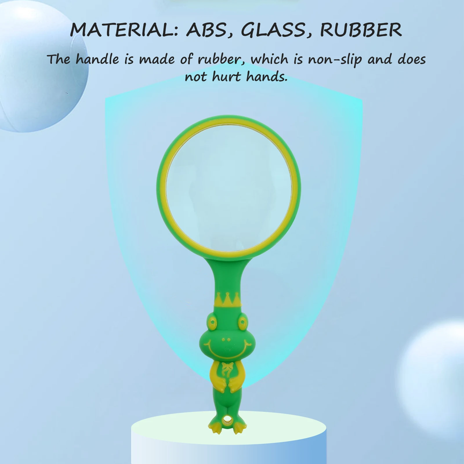 

Adorable Mini Portable Magnifying Glass For Kids Durable Rubber Handle Simple Handheld Lens Practical Exploration Tool Students