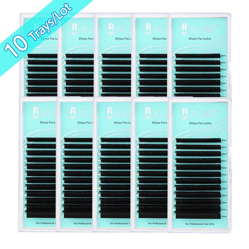 Ellipse Flat Matte Eyelash Extensions Cashmere Individual Eyelashes Natural Soft Split-tips Flat Lash Light Faux Ellipse Eyelash