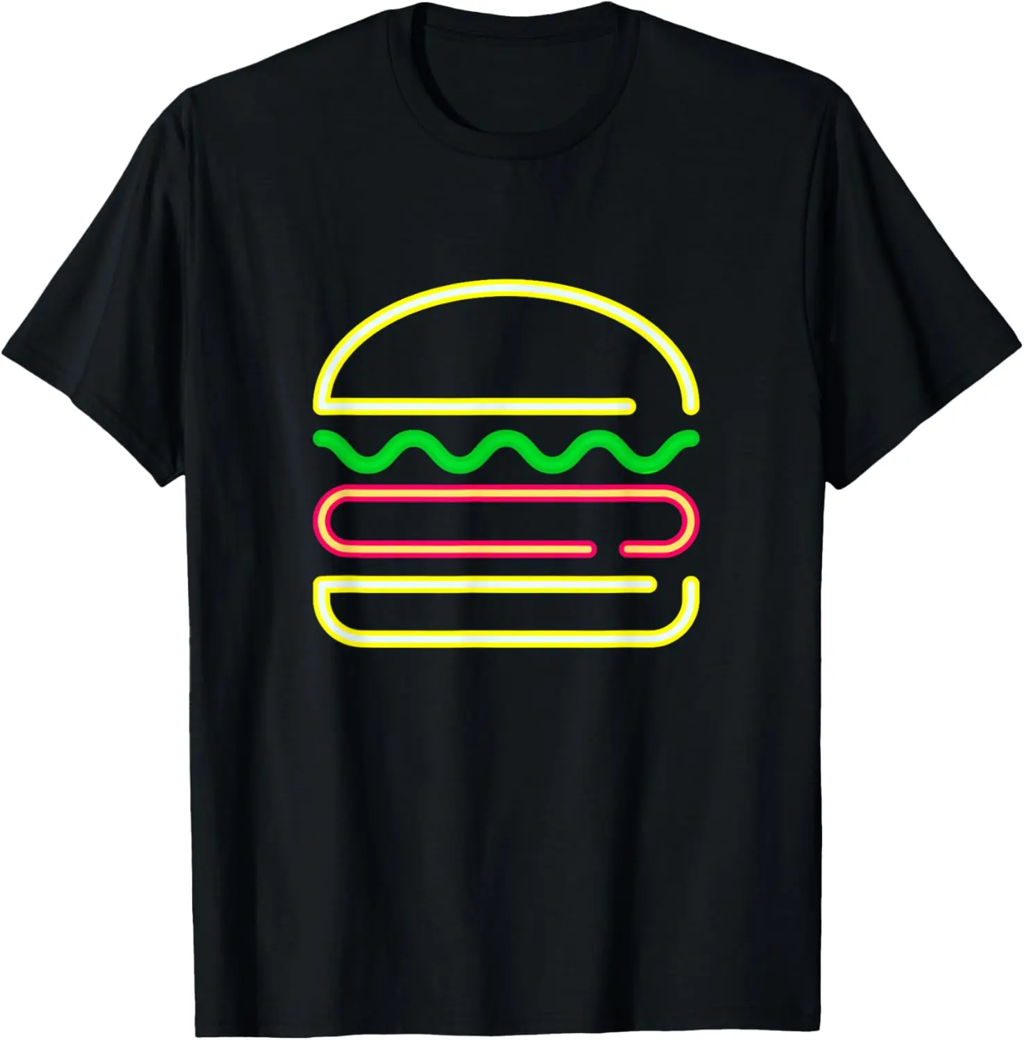 Neon Burger Sign Tee T-Shirt