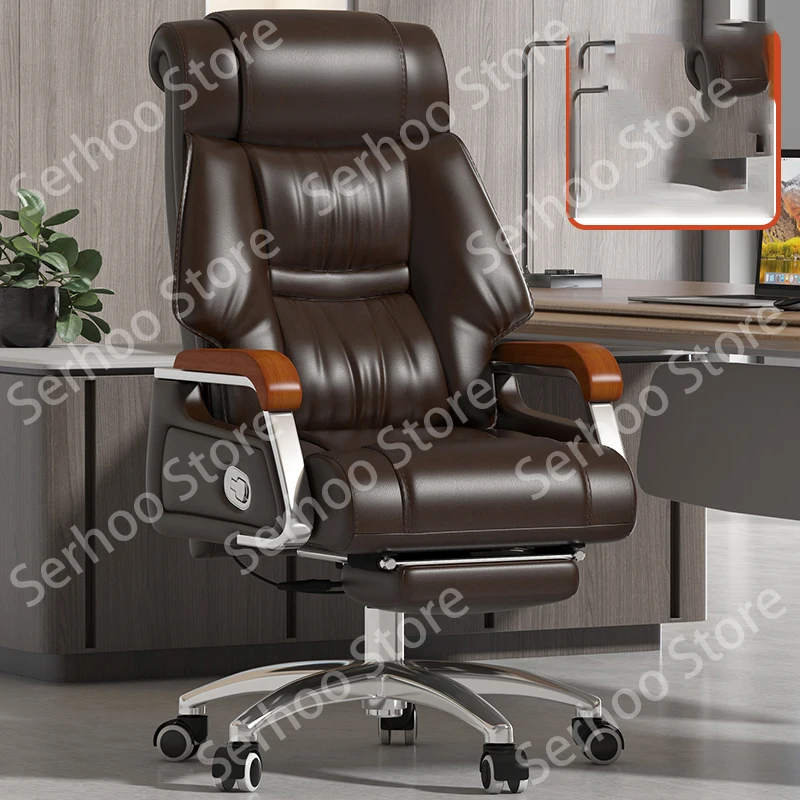 

leather boss chair computer chair household furniture reclining office comfortable long-lasting sitting rotating business chair