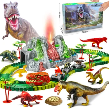 Giocattoli di dinosauro per bambini Vulcano con beccuccio nebulizzato e kit di treni da arrampicata Giocattoli per ragazzi/ragazze Scuole a casa Regalo per decorazioni per feste