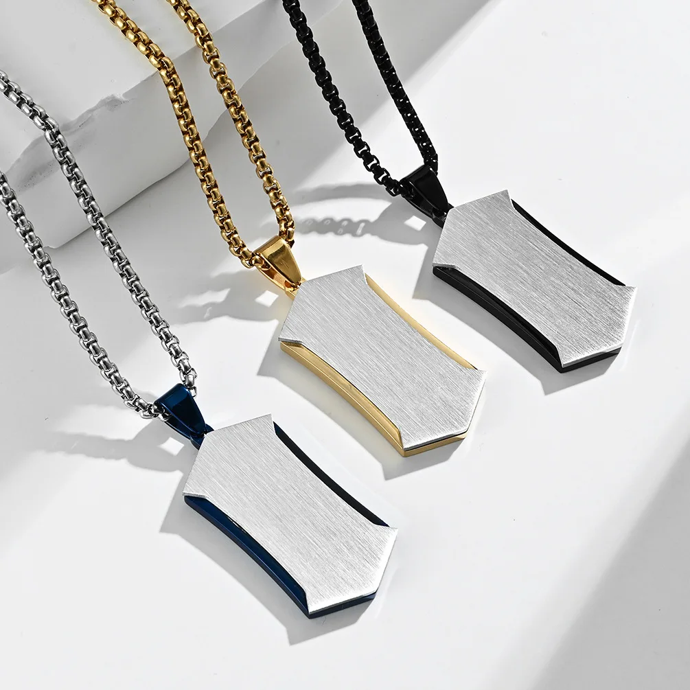 موضة العسكرية الكلب العلامة قلادة الفولاذ المقاوم للصدأ التيتانيوم الصلب قلادة للرجال زوجين قلادة مجوهرات #3