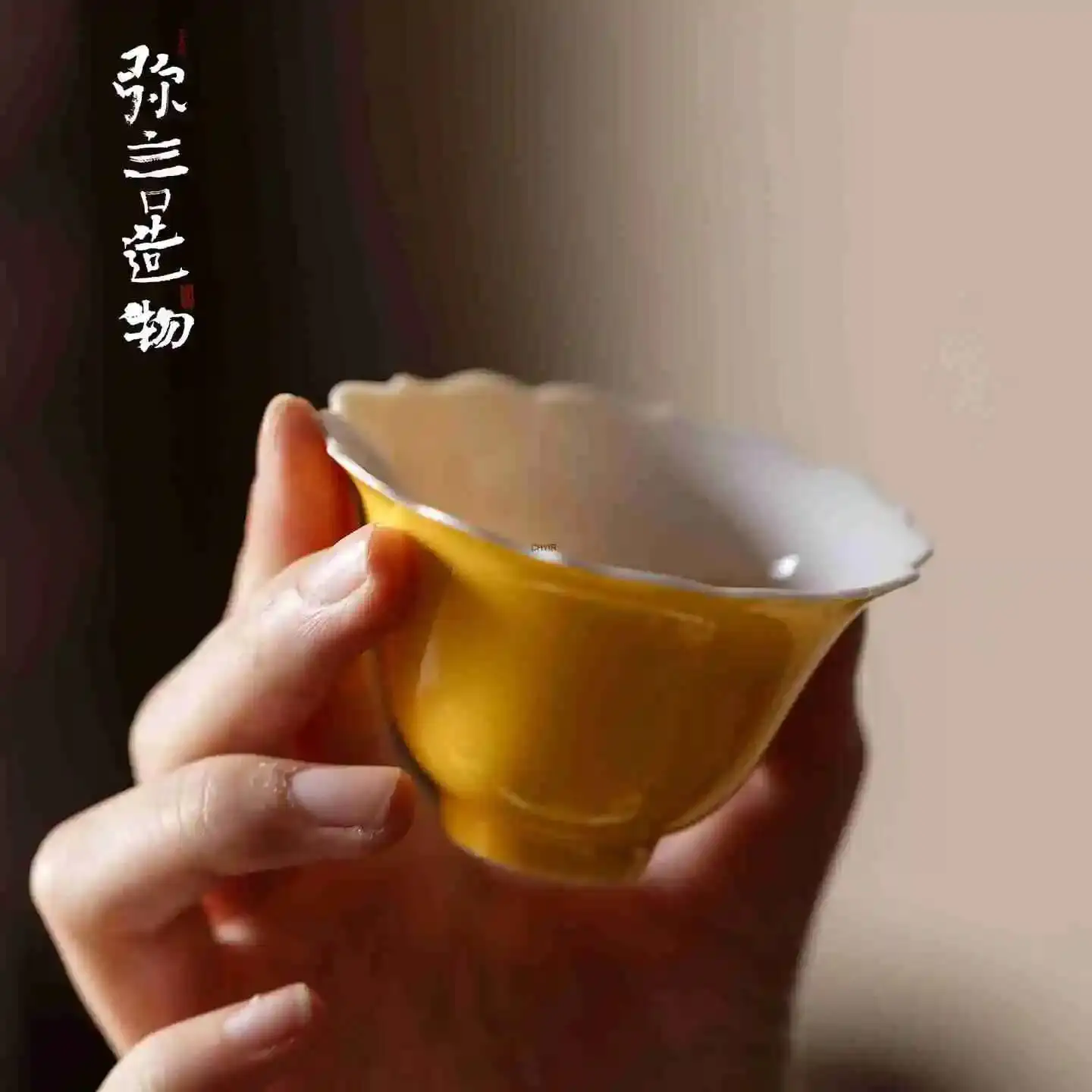 Handmade Ceramic Flower-Edged Tea Cup, Large Household Tea Cup, Kung Fu Tea  cup Single Cup  Чайная чашка