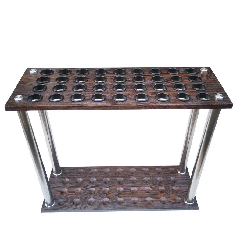 Retro billiard pole holder 6-hole vertical billiard ball wear-resistant density plate pole holder 10-hole floor pole holder for