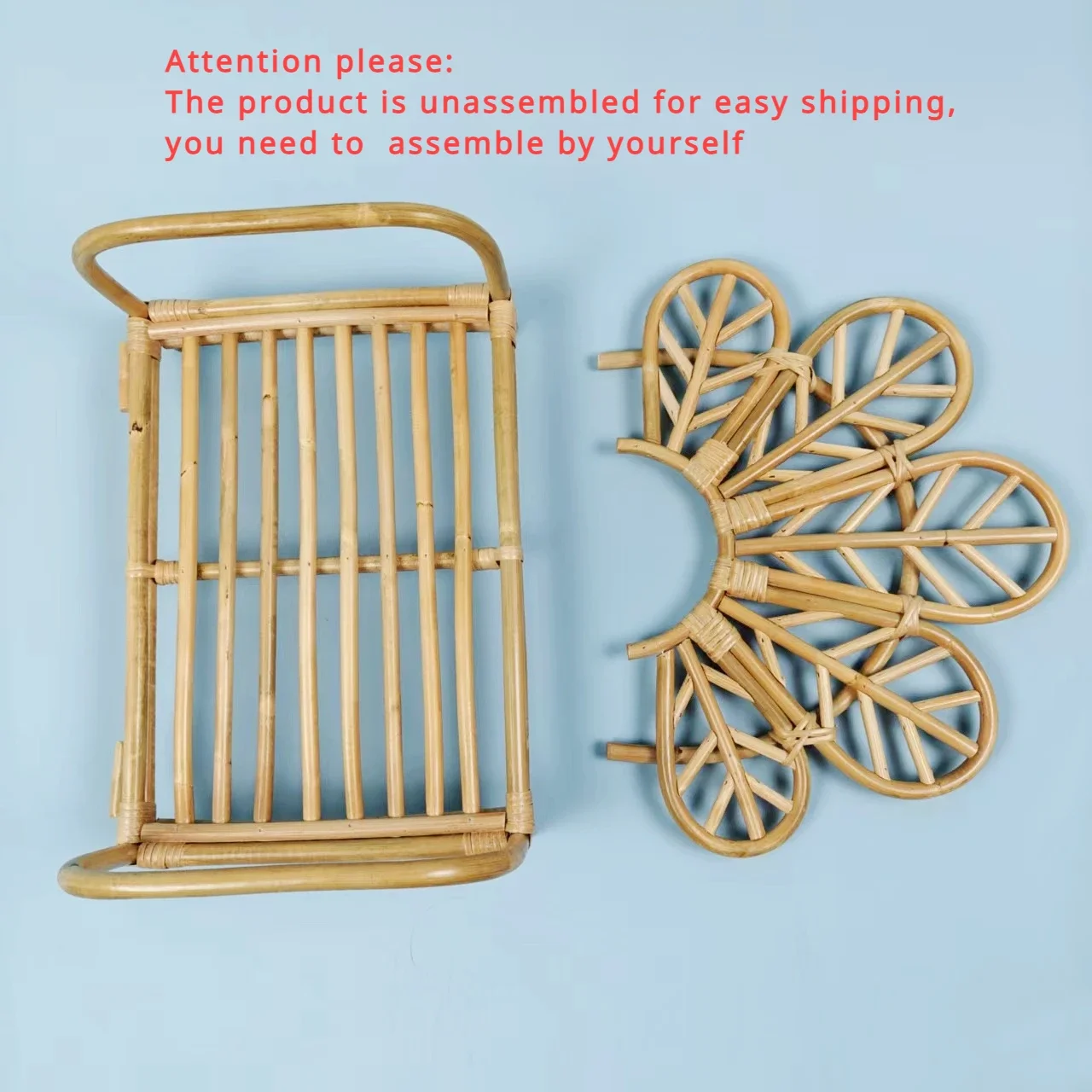 Newborn Photography Props Baby Rattan Bench Flower Peacock Chair Bed Bamboo Crib Boy Girl Session Posing Furniture Accessories