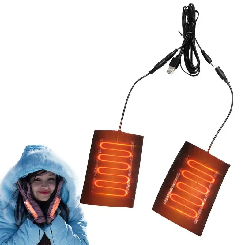 USB لوحة التدفئة الكهربائية للقفازات 5 فولت USB قفازات لوحة ساخنة 2 in1 الاحترار لوحة التدفئة ألياف الكربون التدفئة القماش لفصل الشتاء