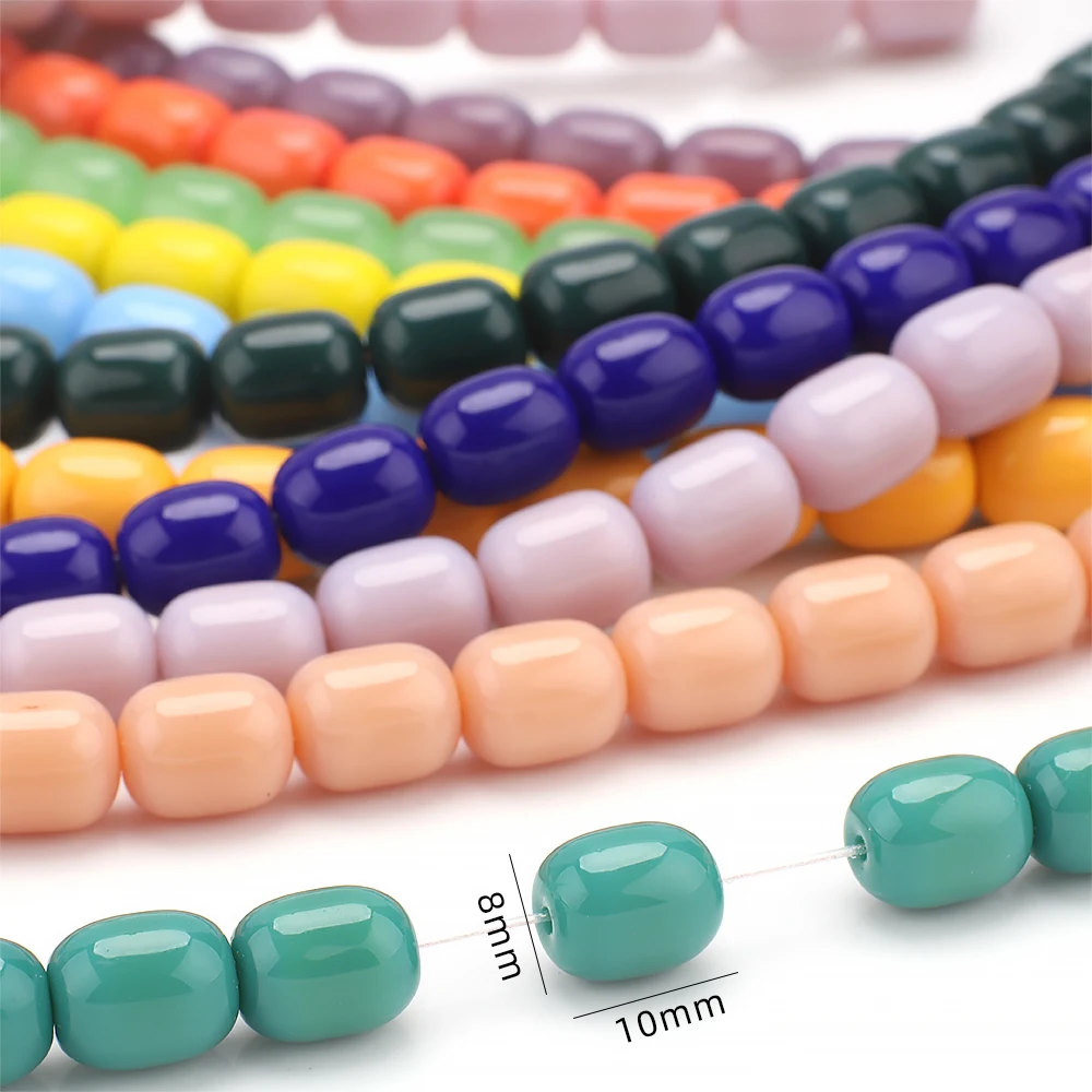 35pcs 8x10mm Crystal Glass Beads Cylindrical Loose Spacer Beads For Jewelry Making DIY Handmade Bracelets Jewelry Accessories