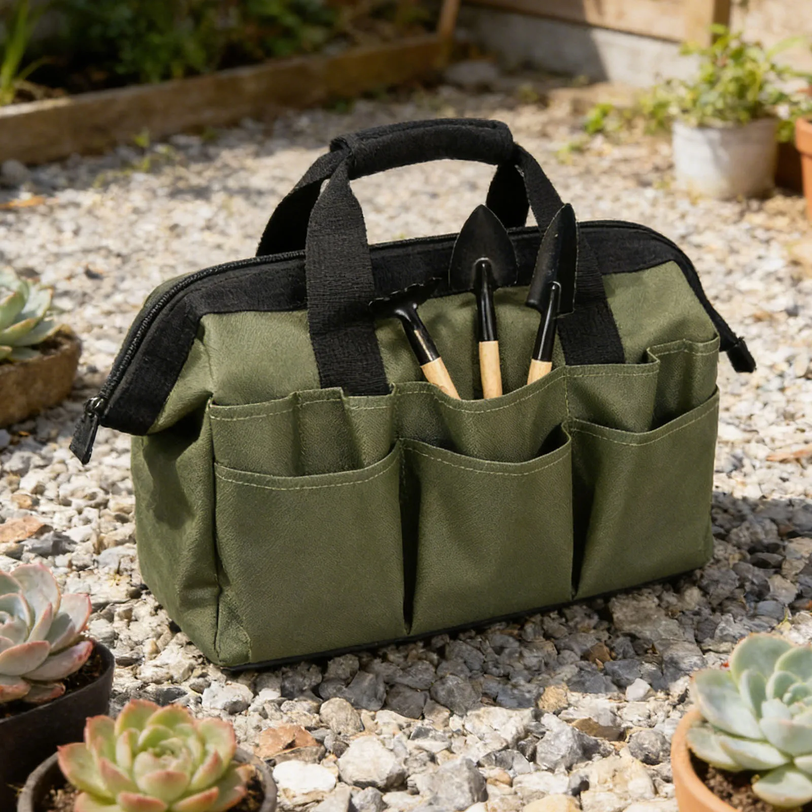 

9-Piece Planting Apron with Multiple Pockets Garden Tool Storage Apron for Gardening in Flower Beds Vegetable Patches