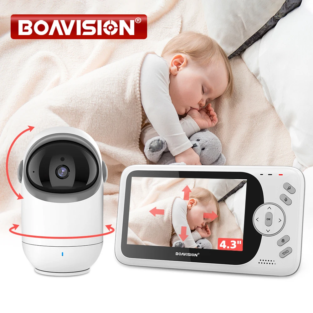 4.3 Inch Video Baby Monitor With Pan Tilt Cam 2.4G Wireless Two Way Audio Night Vision Security Cam Babysitter VB801