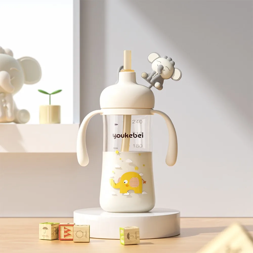 

Новая бутылка 300 мл с ручкой, милая чашка для воды из PPSU, многофункциональная портативная бутылка с силиконовой трубочкой для кормления