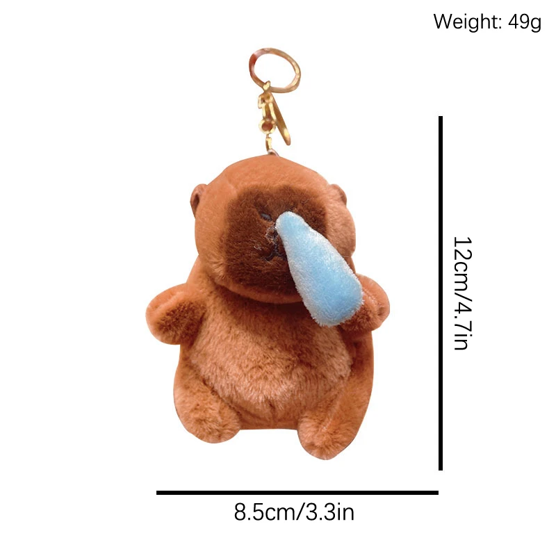 재미있는 카피바라 봉제 키체인 시뮬레이션 카피바라 애니메이션 솜털 장난감 인형, 신제품