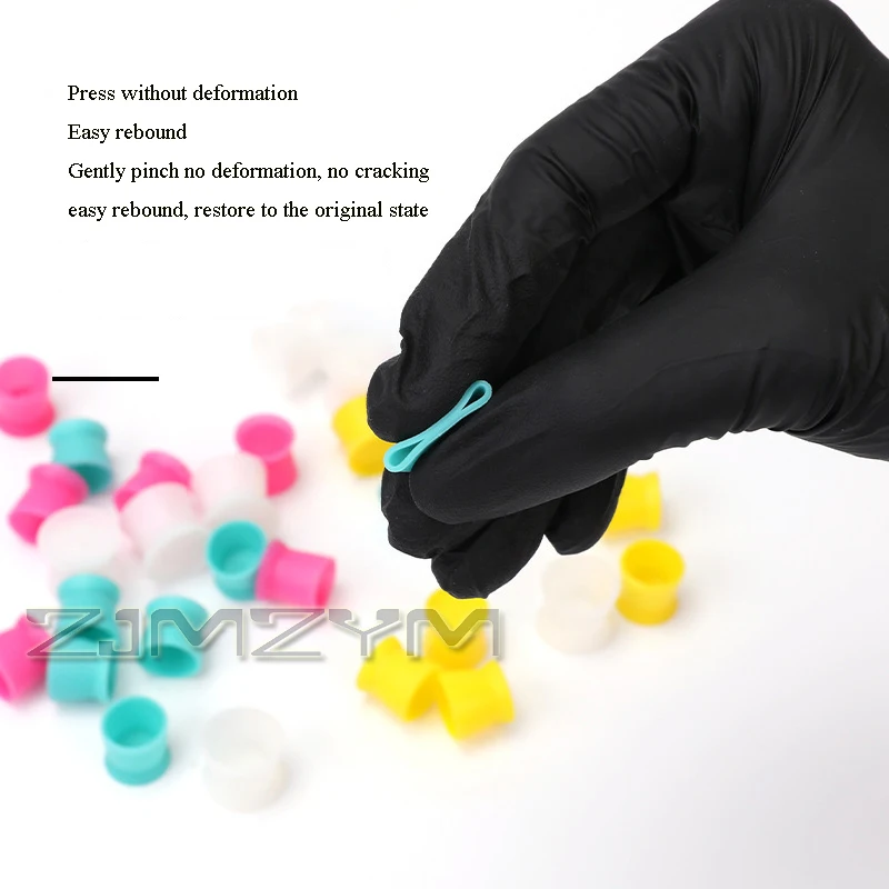 300 uds/barril tazas de tinta para tatuaje Microblading de silicona taza de tinta de goma suave para maquillaje taza de pigmento accesorios de tatuaje desechables