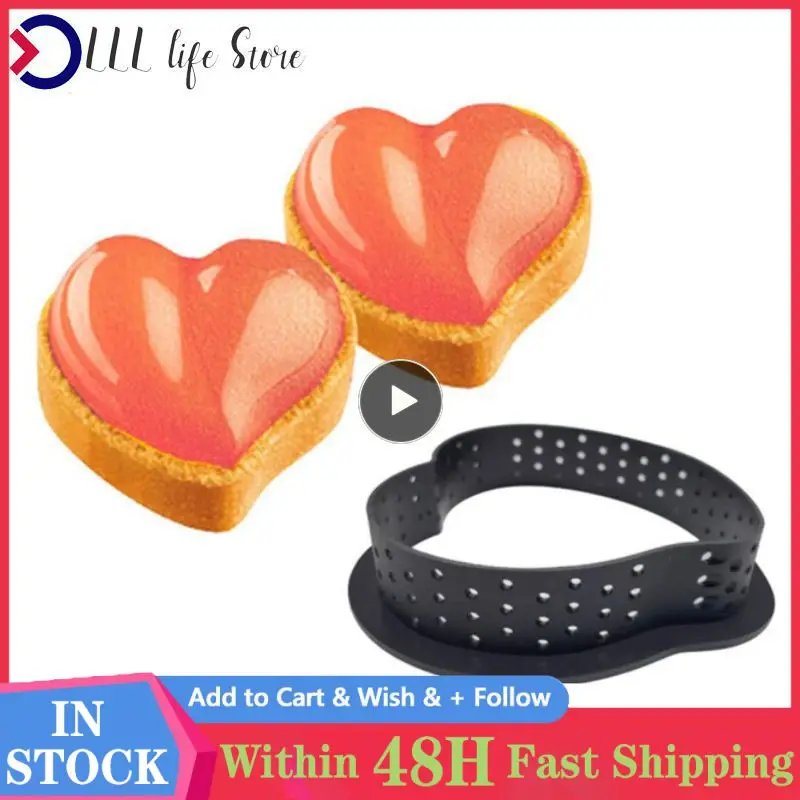 Mini Tart Ring Cake Tools Tartlet Mold Bakeware Circle Cutter Pie Ring Decor Perforated Household Kitchen Accessories