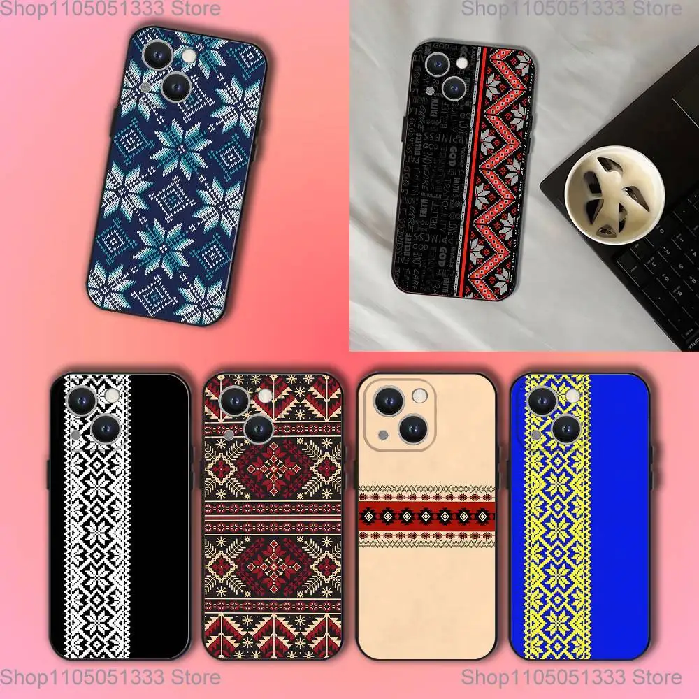 

U-Ukraine Ornaments P-Pattern Phone Case For iPhone 17,16,15,14,13,12,11,Pro,XS,Max,XR,Plus,E,SE4,Mini Black Soft Cover