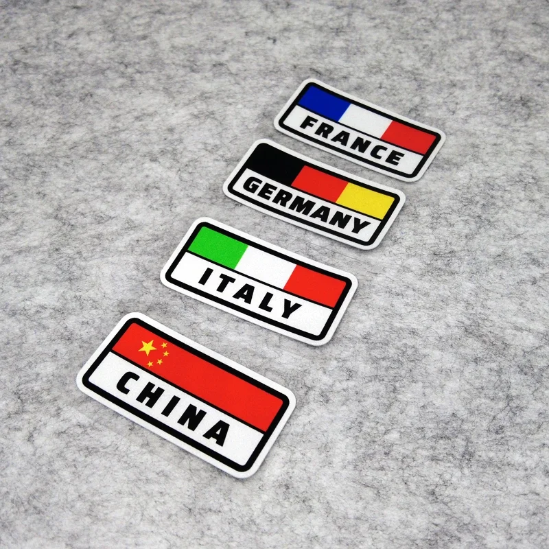 S089 Motorcycle Car Modification Vinyl Stickers National Flag Made in Italy China France Germany Reflective Waterproof Decals