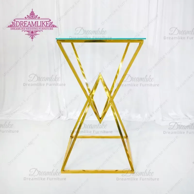 Golden Stainless Steel Bar Table And Chair Set Modern Cocktail Furniture Durable For Hotel Banquet Home Party Lounge Decor