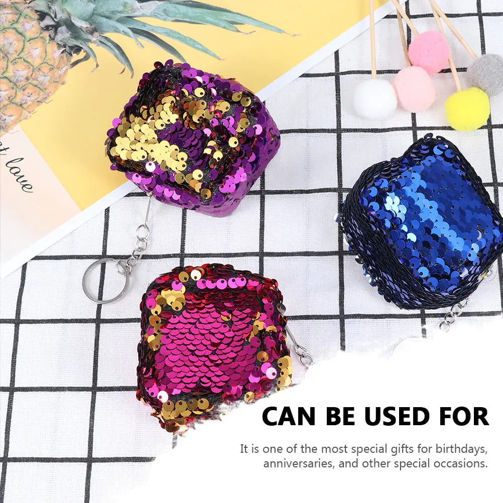 

4Pcs Small Coin Purses for Women Cute Sequin Change Bags Lightweight Storage Pouches for Cards Cash Earphones Lipstick Gift