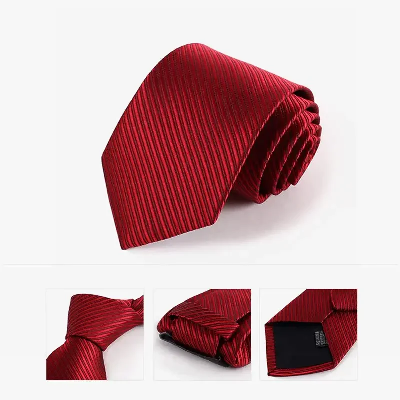 

Jacquard Tie Men's Solid Color Twill Tie 8cm High Quality Polyester Silk Suit in Stock